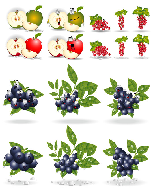 Vector material with the eyes of fruit