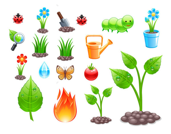 Planting theme vector material