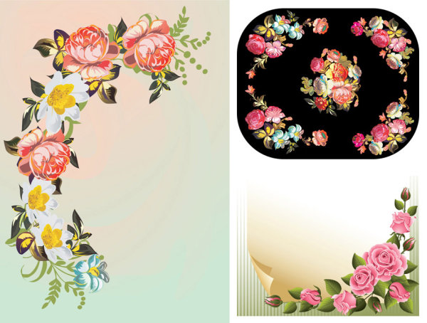 Flowers edge horn grain vector of material
