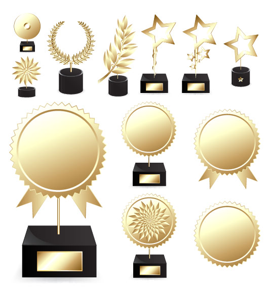 Vector trophies medals