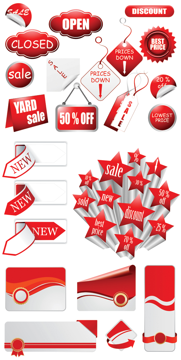 Discount supermarket with red label