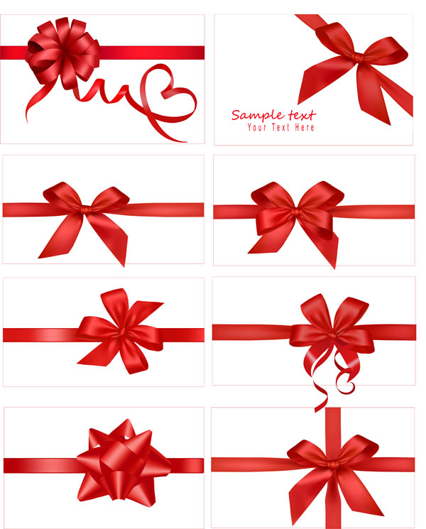 festive gift bow vector material
