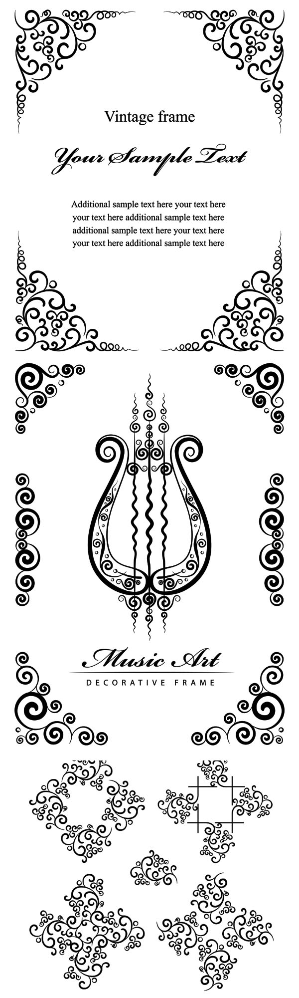 Black border pattern Vector