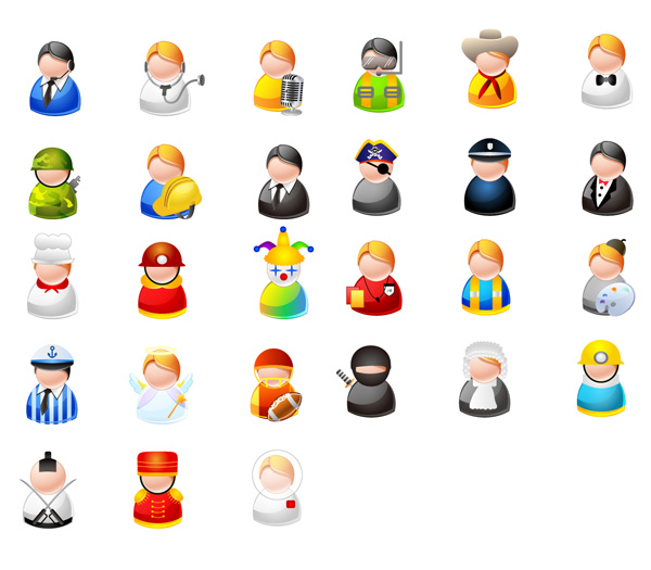 {Cartoon character icons 1} vector