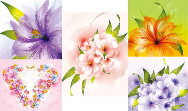 Beautiful flowers - vector 