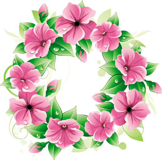 Beautiful flowers 04 - vector