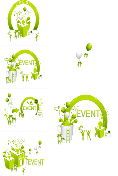 Fresh green festival discount vector material
