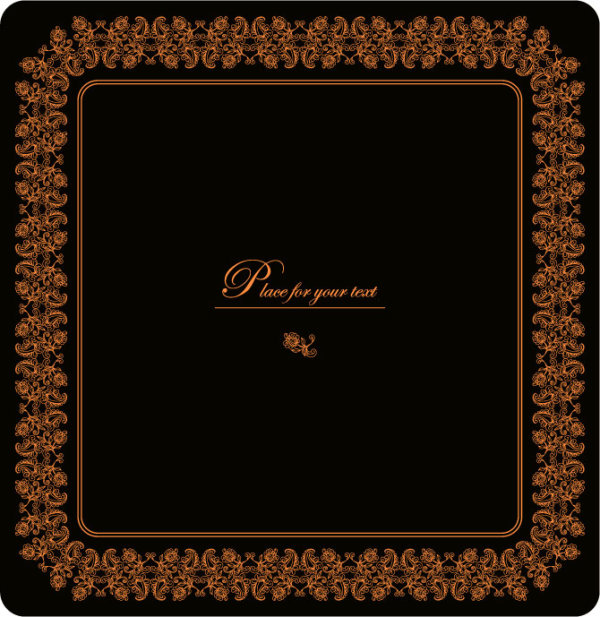 Orange lace Vector -4