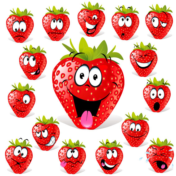 Cartoon fruit expression 03 - vector