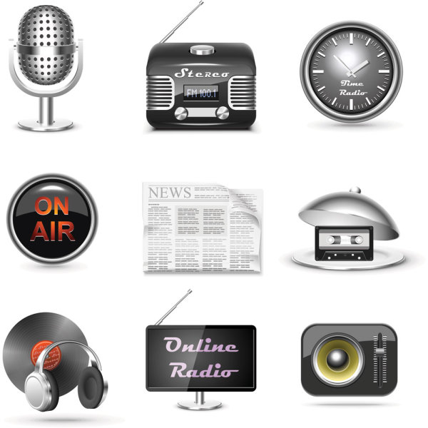 Audio category icon - vector