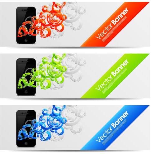 Trend pattern cell phone banner design vector -1