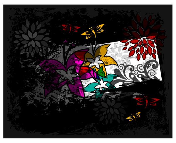 Color abstract butterfly pattern 01 - vector