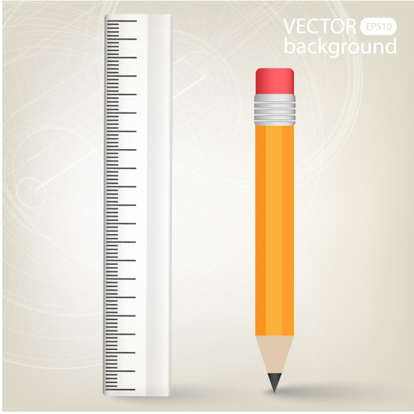 Realistic learning stationery 02-- vector material