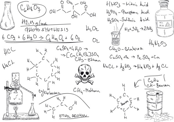 Chemical formula symbol material - vector