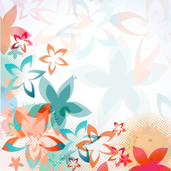 Colorful flower background pattern 01 - vector