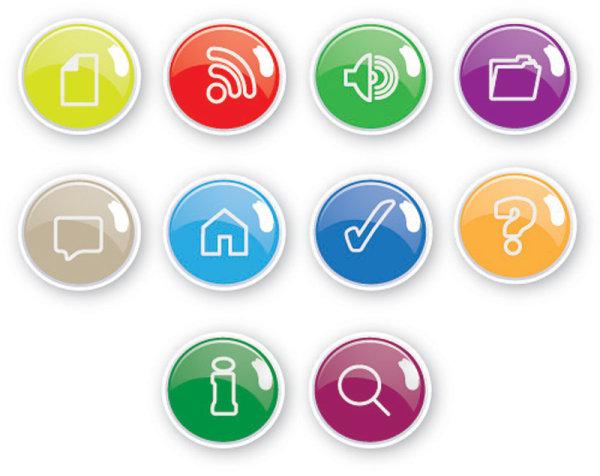 Exquisite button icons 06-- vector material