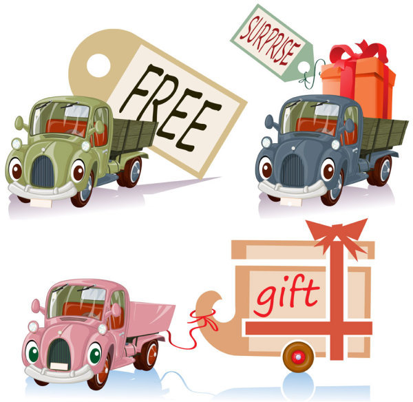 Cartoon trucks 05 - vector material