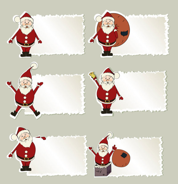 Christmas elements stickers 03 - Vector