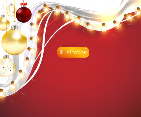 Bright Christmas lights background 03 - vector material