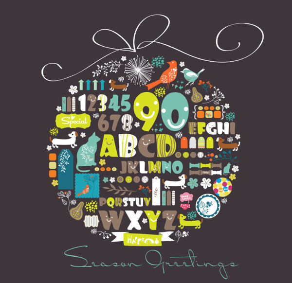 Cartoon Christmas ball elements 03 - vector material