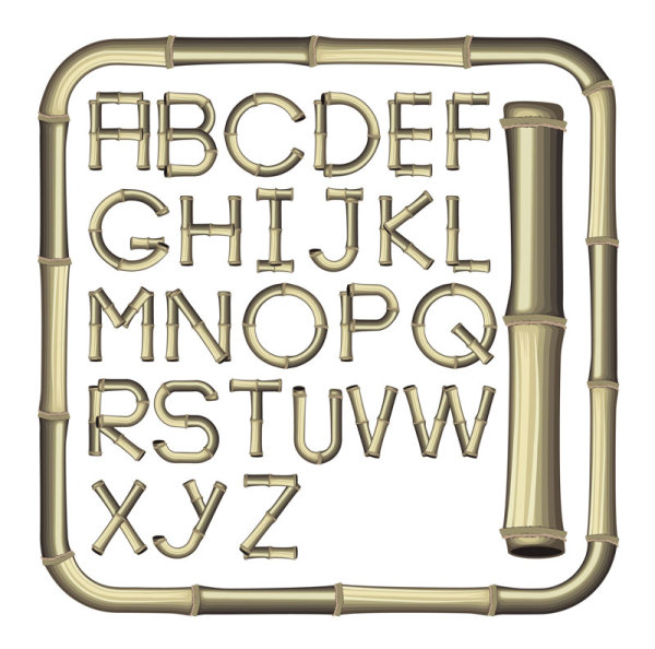 Bamboo Creative letters 03 - Vector material