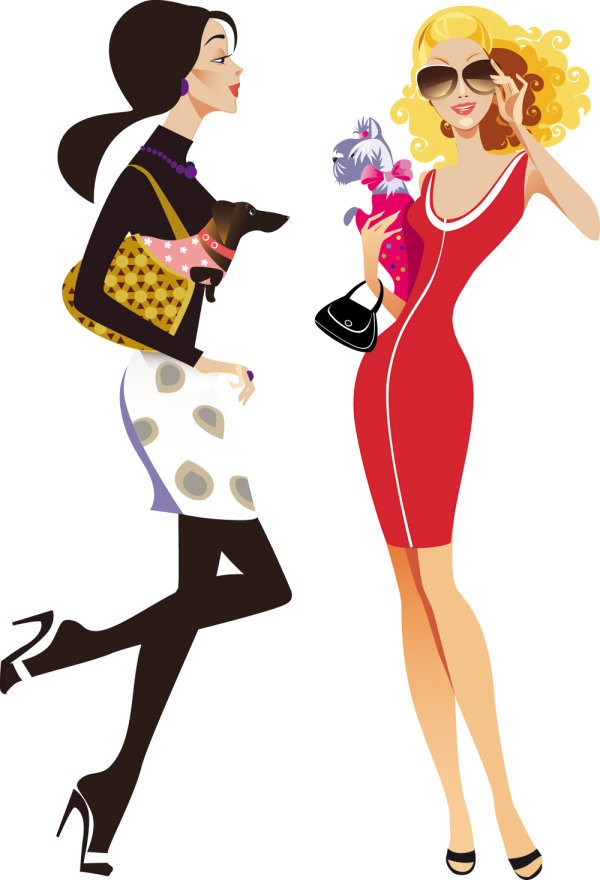 Female fashion illustrator 01 - vector