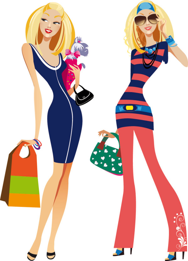 Fashion women illustrator 02 - vector material