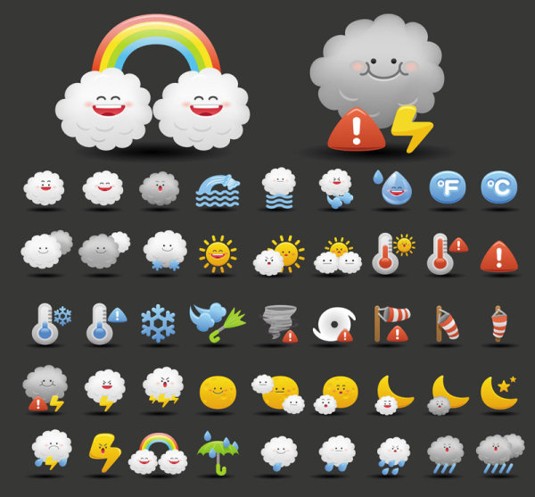Cartoon weather icon 02 - Vector