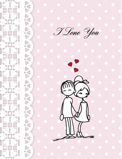 Line is issued on Valentine's Day illustrations 04 - vector material