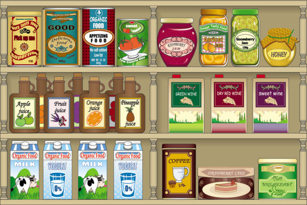 Cartoon window shop 02 - vector material