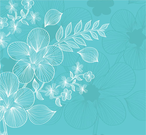 Lines Flowers 03 - vector material