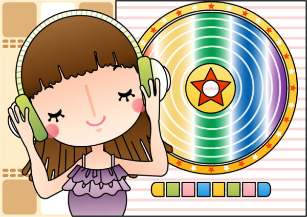 Cartoon Music illustrator 02 - vector material