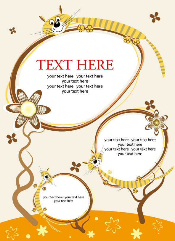 Cartoon illustration background 05 - vector material