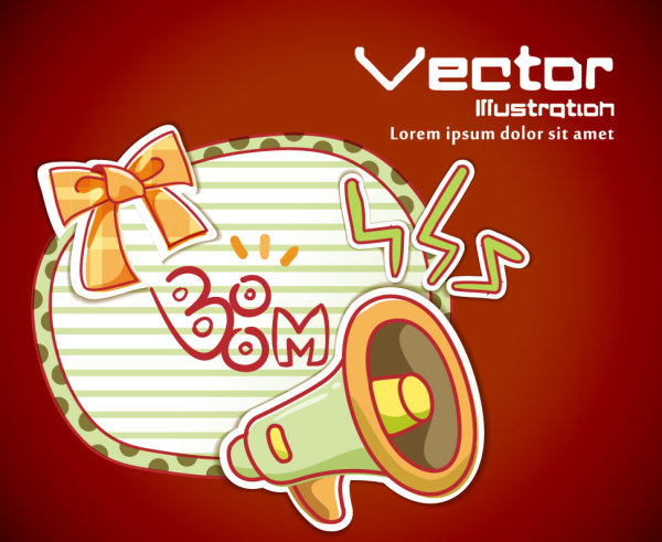 Cartoon label background 03 - vector material
