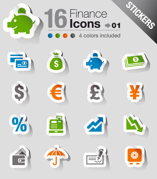 The beautifully financial icon labels - vector