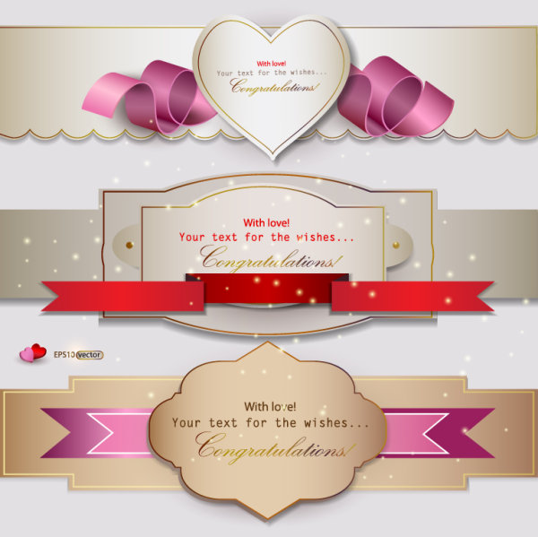 Beautifully romantic banner01-vector material