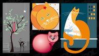 lovely cat vector illustration material