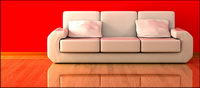 3D picture of white sofas material