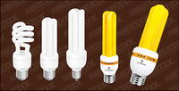 Yellow and white energy-saving lamps vector
