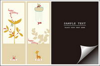 Bookmark with lovely pictorial paper angle vector material