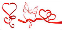 3 special heart-shaped vector material
