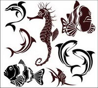 Marine life vector material