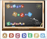 Cartoon effect of the letters and figures vector material