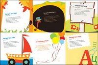 Cute child card template vector material