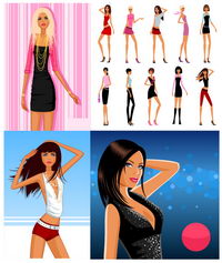 More fashion women vector material