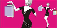 Shopping fashion women vector