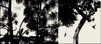 Vector silhouette of trees		