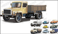 9 trucks Vector