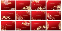 Red cards vector pattern