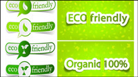 Low-carbon green theme label banner design vector material -2